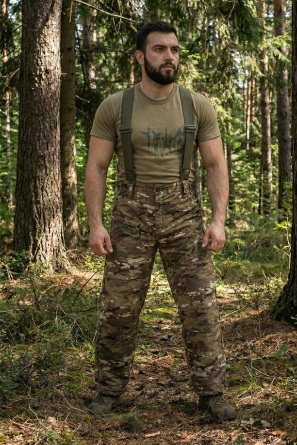 Single Sword Softshell Su Geçirmez İçi Polarlı Salopet Pantolon (MULTİCAM-M)