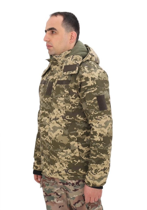 Single Sword Su Geçirmez Kamuflaj Erkek Softshell Parka (PİKSEL-2XL)