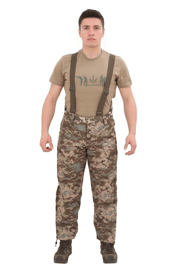 Single Sword Su Geçirmez Kışlık Softshell Mont&Pantolon Salopet Takım (PİKSEL-2XL)