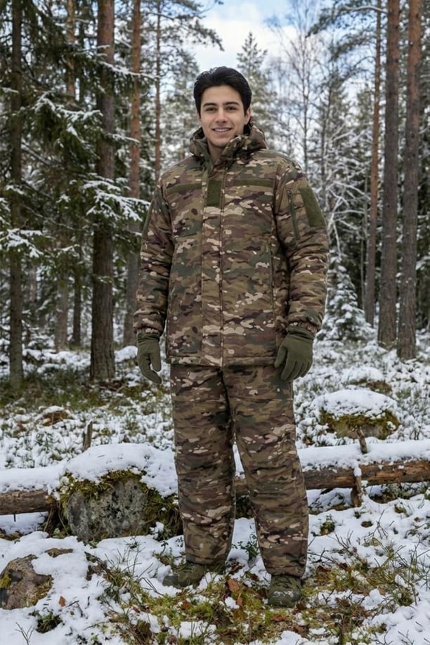 Single Sword Su Geçirmez Kışlık Softshell Mont&Pantolon Salopet Takım (MULTİCAM-L)