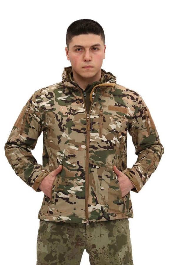 Single Sword Su ve Rüzgar Geçirmez Tactical Softshell Mont (MULTİCAM-M)