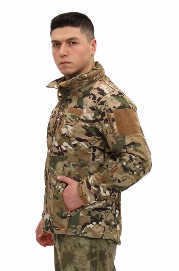 Single Sword Su ve Rüzgar Geçirmez Tactical Softshell Mont (MULTİCAM-S)