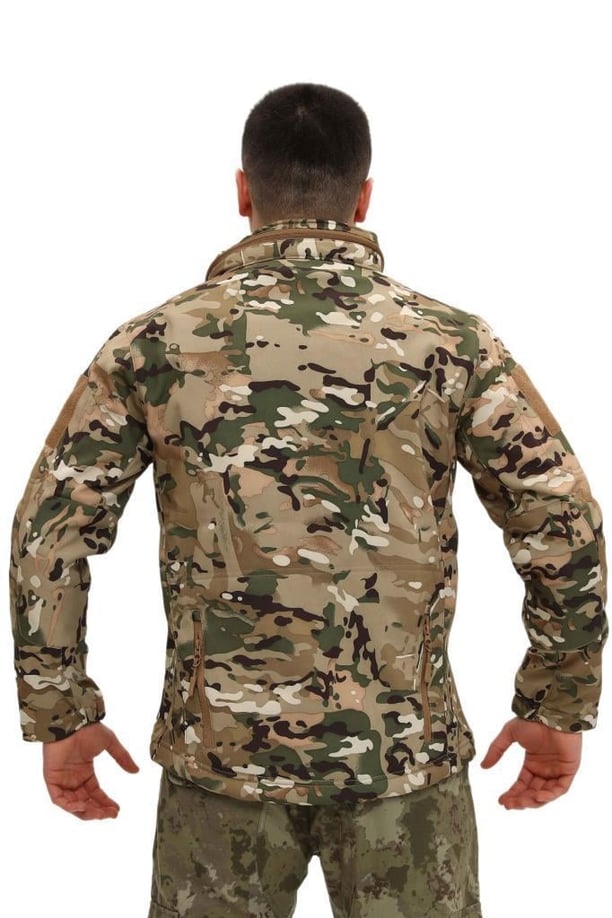 Single Sword Su ve Rüzgar Geçirmez Tactical Softshell Mont (MULTİCAM-S)