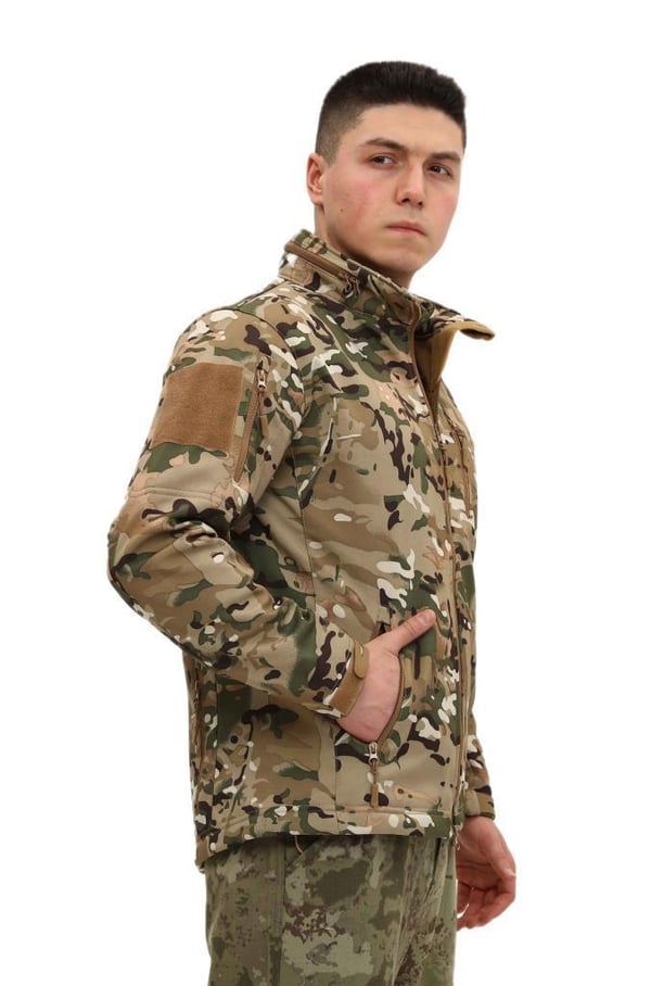 Single Sword Su ve Rüzgar Geçirmez Tactical Softshell Mont (MULTİCAM-XL)
