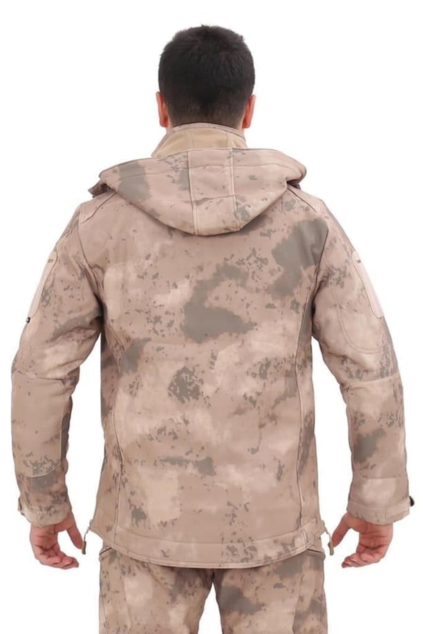 Single Sword Su&Rüzgâr Geçirmez Kapüşonlu Softshell Kışlık Erkek Mont (JAN-2XL)