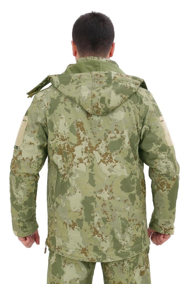 Single Sword Su&Rüzgâr Geçirmez Kapüşonlu Softshell Kışlık Erkek Mont (TSK-3XL)
