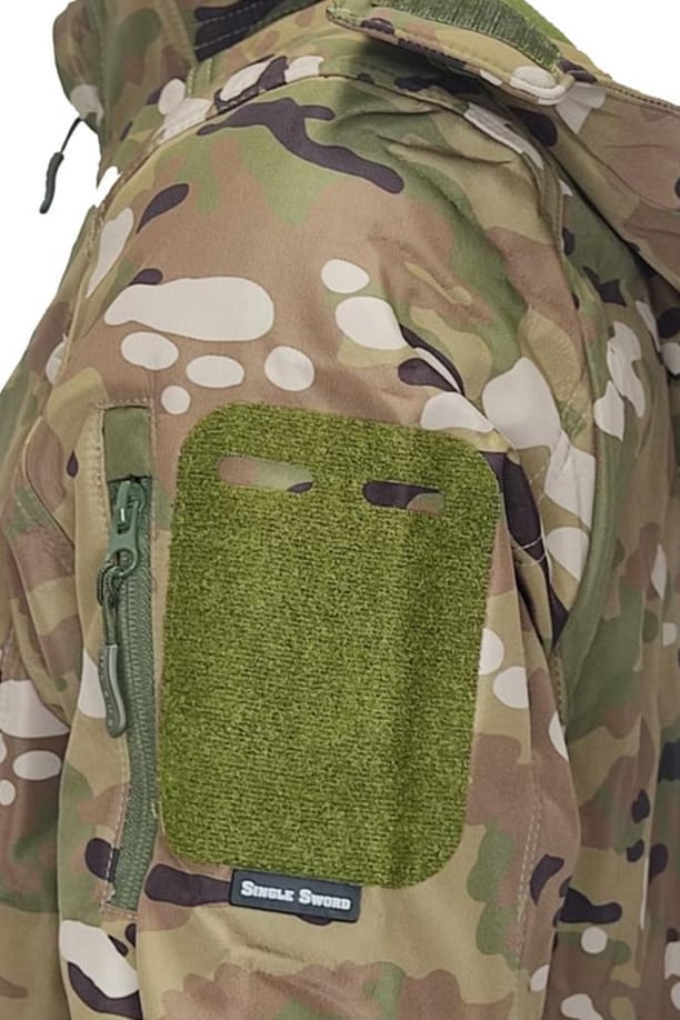 Single Sword Su&Rüzgar Geçirmez Outdoor Softshell Kışlık Erkek Mont (Kapüşonlu) (MULTİCAM-M)