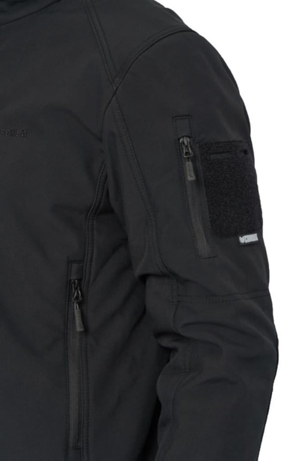 Single Sword Su&Rüzgar Geçirmez Outdoor Softshell Kışlık Erkek Mont (Kapüşonlu) (SİYAH-M)