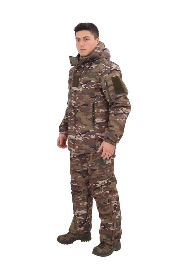 Single Sword Su&Rüzgar Geçirmez Softshell Kışlık Erkek Mont (Kapüşonu Çıkabilen) (MULTİCAM-M)
