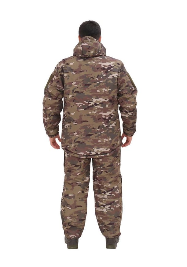 Single Sword Su&Rüzgar Geçirmez Softshell Kışlık Erkek Mont (Kapüşonu Çıkabilen) (MULTİCAM-S)
