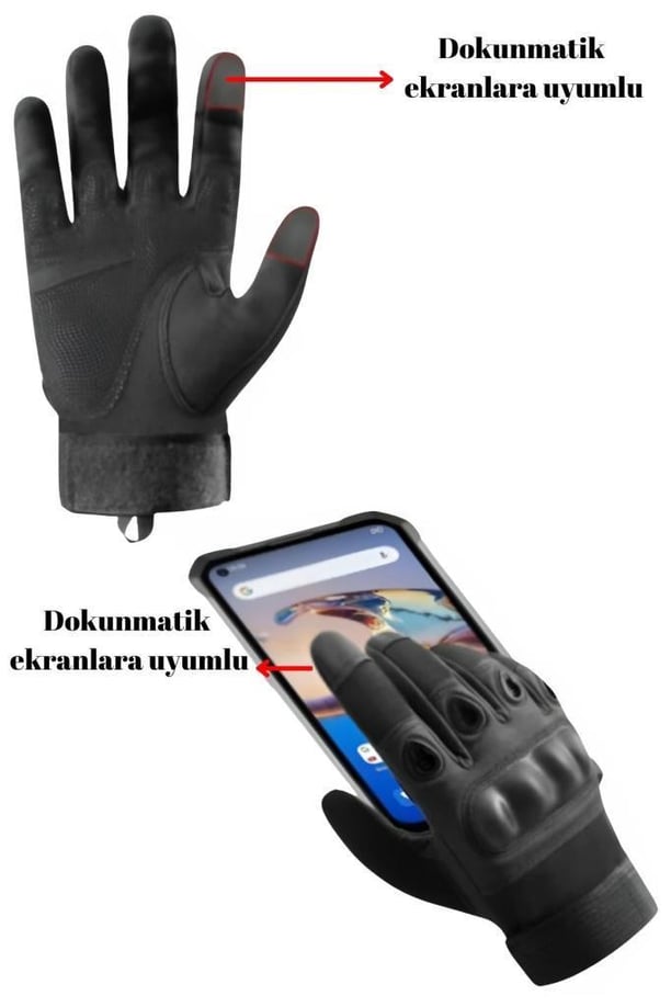 Single Sword Taktik Dokunmatik Parmak Uçlu Eldiven (SİYAH-L)