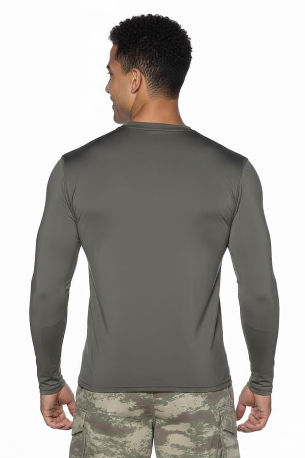 Single Sword Uzun Kol Microfiber T-Shirt - Tişört (HAKİ-XL)