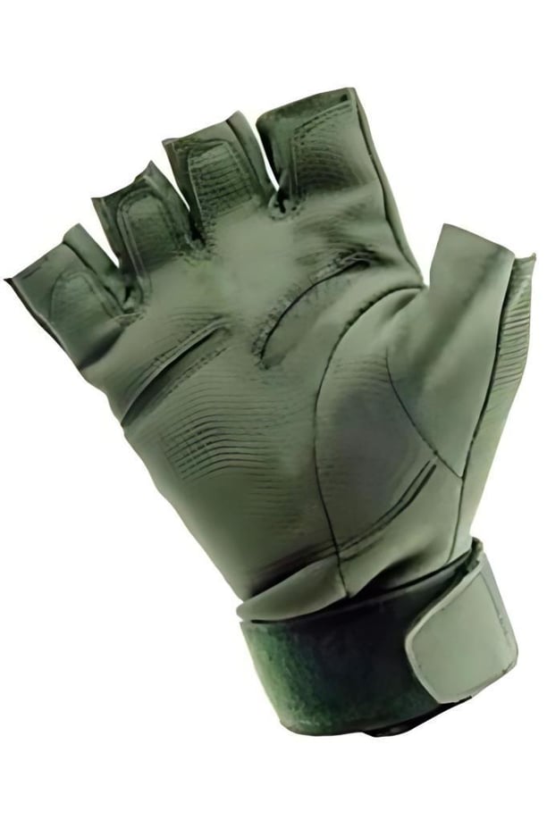 Single Sword Yarım Parmak Taktik Eldiven Bisiklet Motosiklet Outdoor Eldiven (HAKİ-XL)