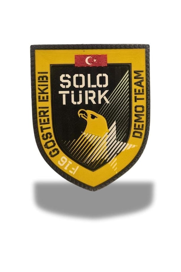 SoloTürk Gösteri Ekibi Plastik Arma Patch  7,5 x 9,5 cm, Arkası Cırtlı