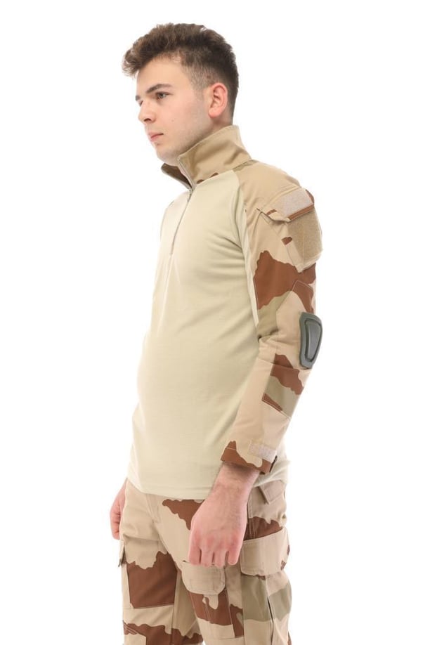 Sword Dirsek Detaylı Polo Yaka Kadın&Erkek Combat T-shirt Single (Ç.KAMUFLAJ-2XL)
