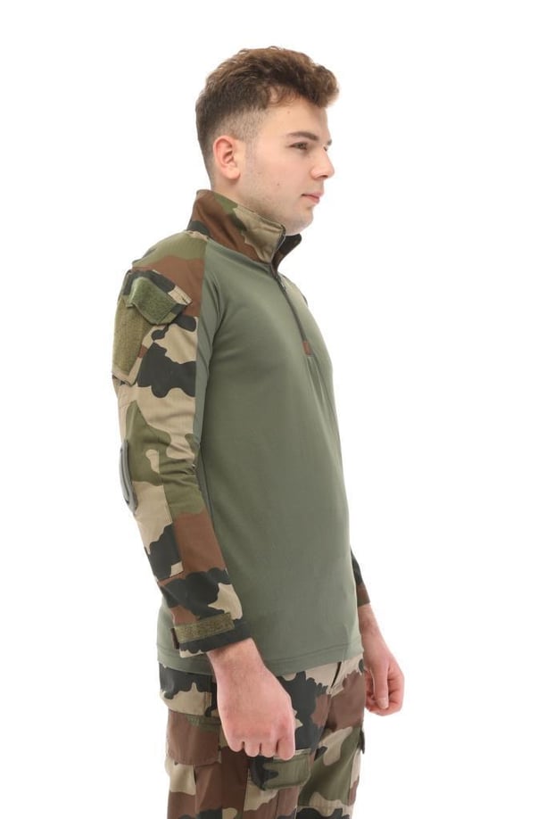Sword Dirsek Detaylı Polo Yaka Kadın&Erkek Combat T-shirt Single (USA-3XL)