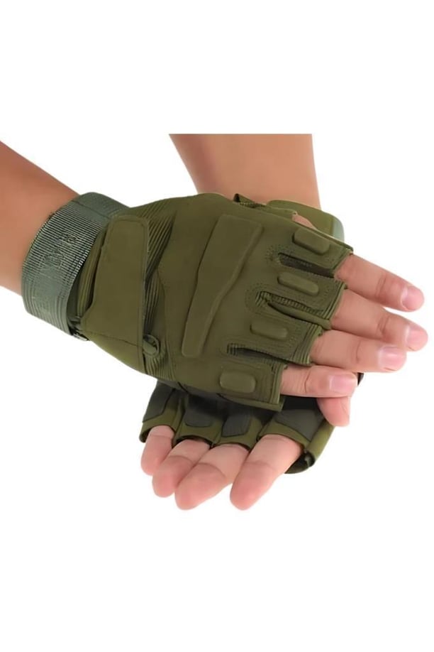 Sword Erkek&Kadın Outdoor Spor&Fitness Outdoor Kesik Parmak Eldiven Single (HAKİ-XL)