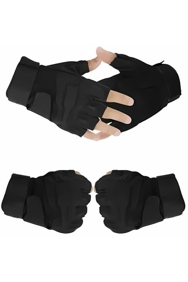 Sword Erkek&Kadın Outdoor Spor&Fitness Outdoor Kesik Parmak Eldiven Single (SİYAH-M)