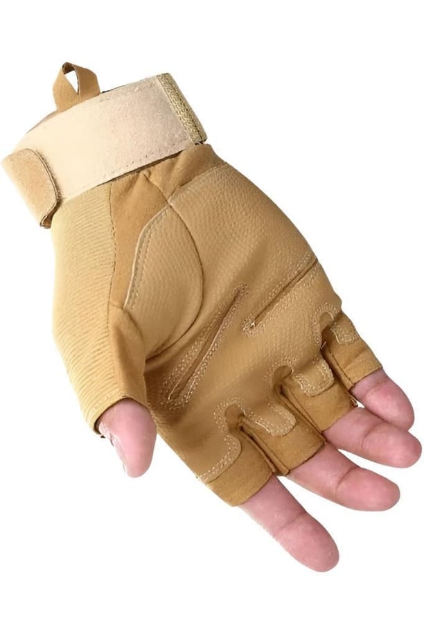 Sword Erkek&Kadın Outdoor Spor&Fitness Outdoor Kesik Parmak Eldiven Single (BEJ-L)