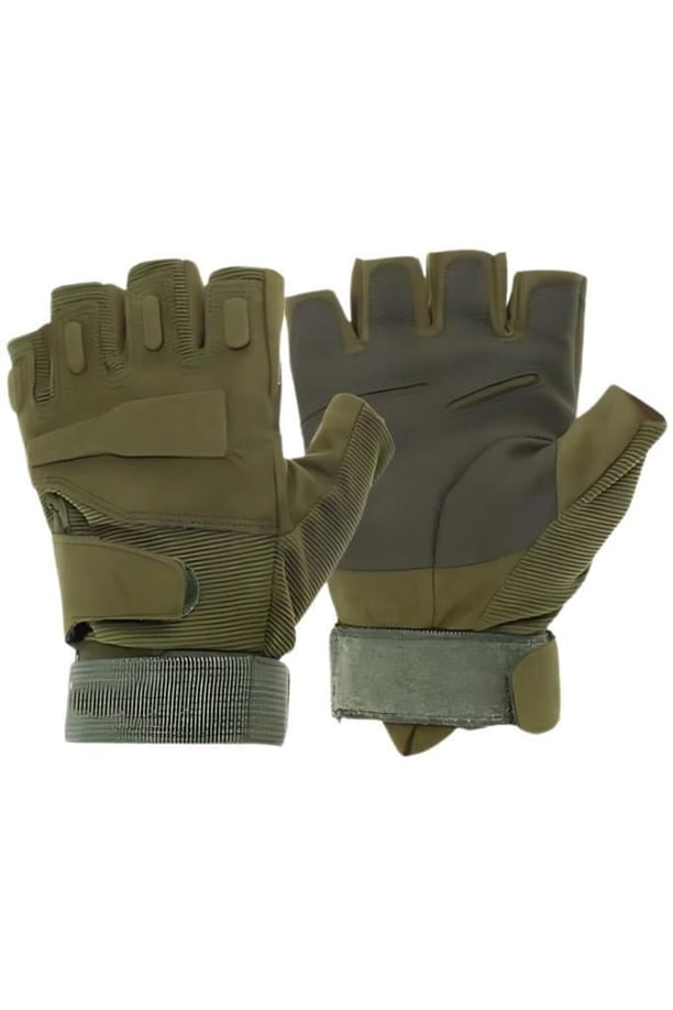 Sword Erkek&Kadın Outdoor Spor&Fitness Outdoor Kesik Parmak Eldiven Single (HAKİ-XL)
