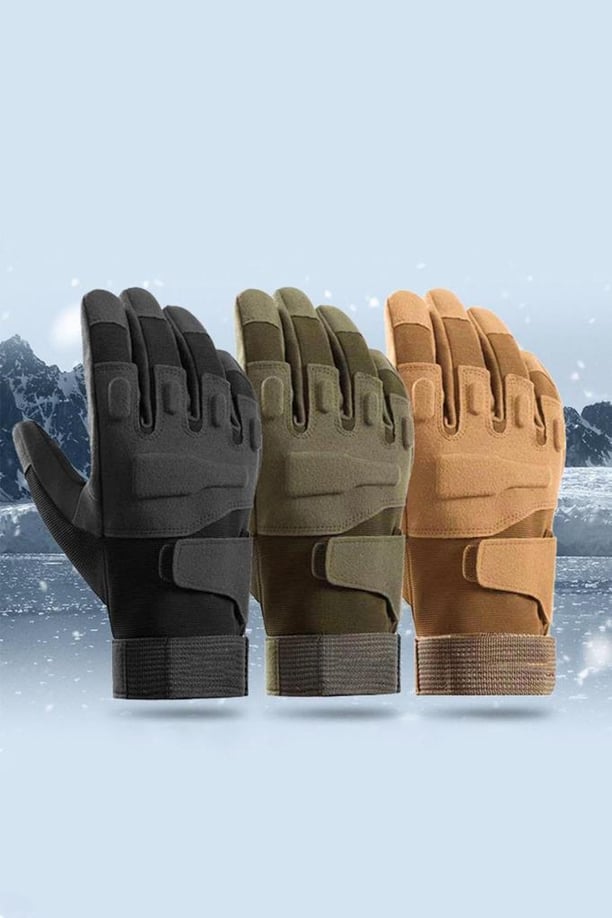 Taktik Tam Parmak Dokunmatik Eldiven-Motosiklet-Bisiklet-Spor-Outdoor-Eldiven (SİYAH-XL)