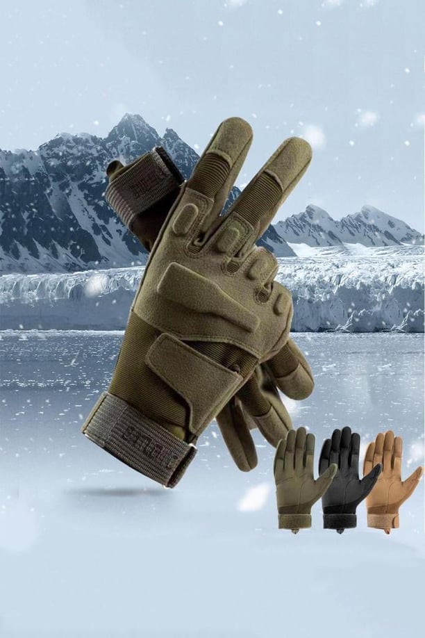 Taktik Tam Parmak Dokunmatik Eldiven-Motosiklet-Bisiklet-Spor-Outdoor-Eldiven (HAKİ-XL)
