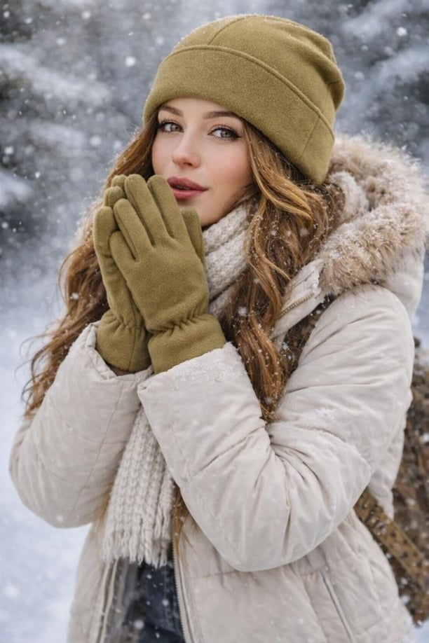 Unisex Şapka 3’lü Polar Bere Seti – Kadın & Erkek Kışlık