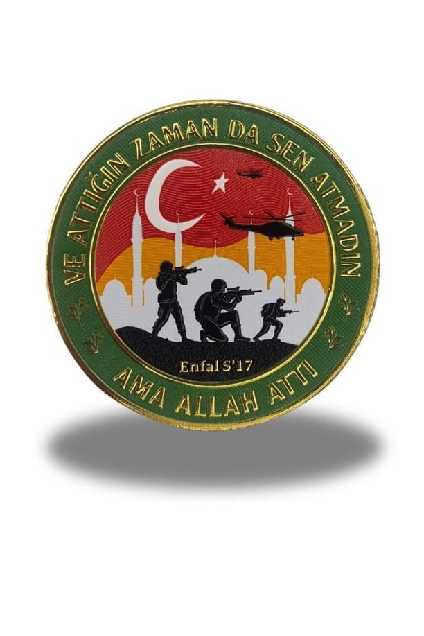 Vatan Sevgisi İmandandır Plastik Cırtlı Arma Patch 9,5 cm