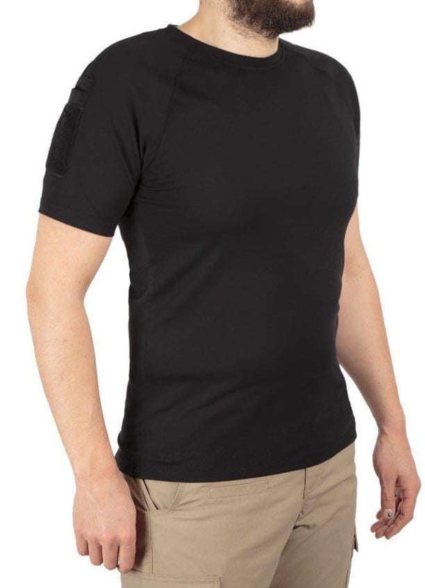Yaka Kısa Kol Basic Combat T-Shirt Bisiklet (SİYAH-3XL)