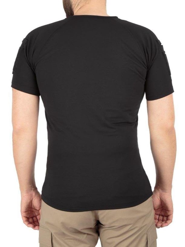 Yaka Kısa Kol Basic Combat T-Shirt Bisiklet (SİYAH-XL)