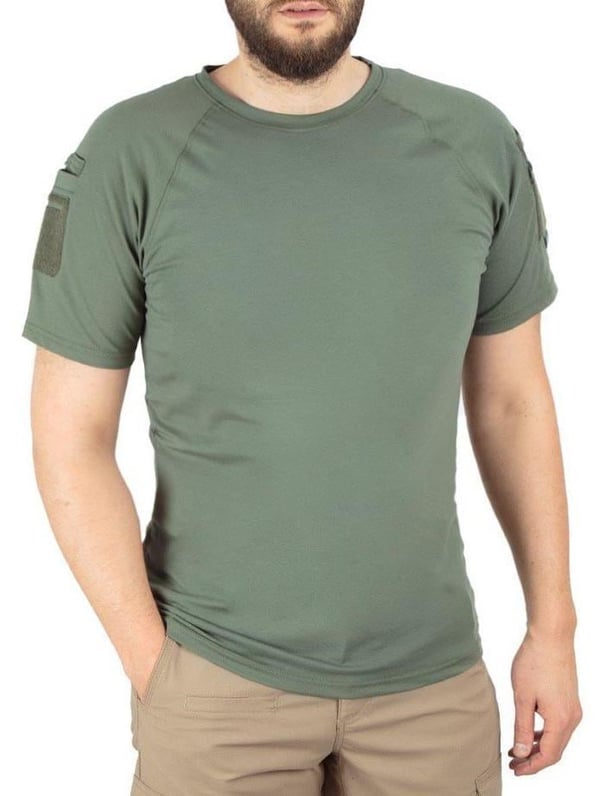 Yaka Kısa Kol Basic Combat T-Shirt Bisiklet (HAKİ-S)
