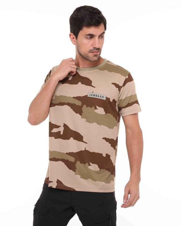 Yakasız Kısa Kol Erkek T-Shirt Jambaar (Ç.KAMUFLAJ-3XL)