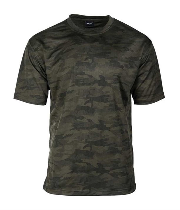 YDS MIL-TEC WOODLAND MESH T-SHIRT -SİYAH-KAMUFLAJ
