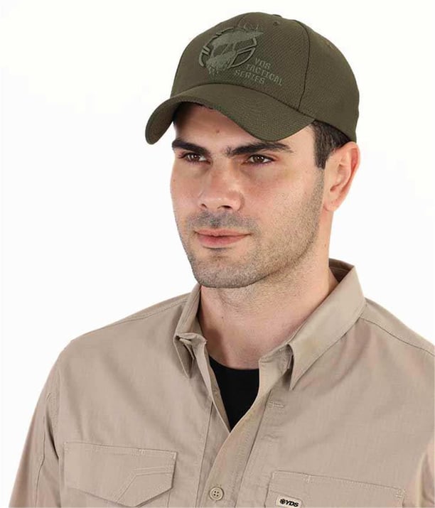 YDS TACTICAL CAP NATURE SERİSİ ŞAPKA -HAKİ KURT LOGOLU
