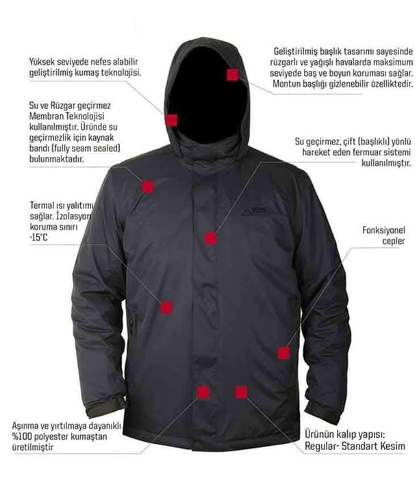 YDS XPRO LOGAN OUTDOOR MONT ERKEK -SİYAH