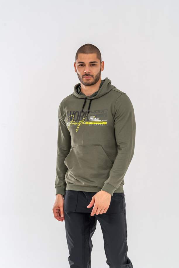 SWEATSHIRT KAPŞONLU - 904 - B06 - HAKİ