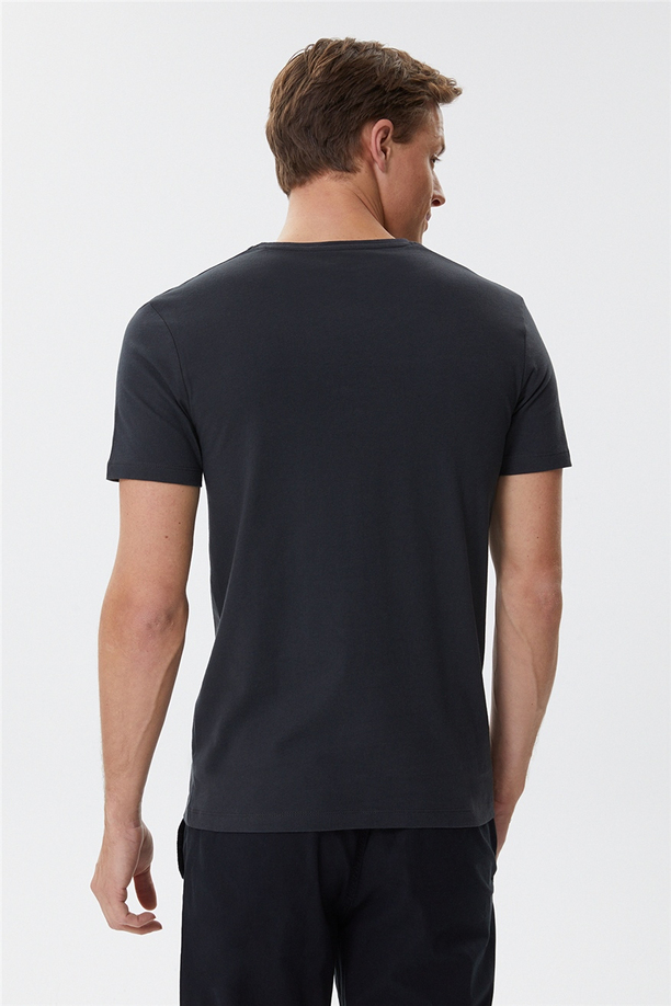 Allen Erkek O Yaka T-Shirt Antrasit