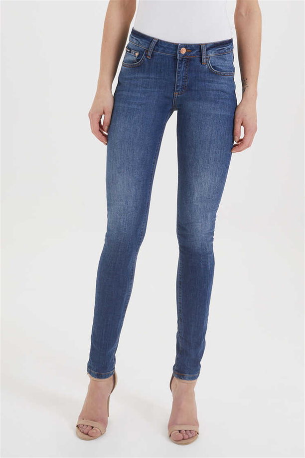 AMY KADIN DENIM SKINNY MIDRISE PANTOLON