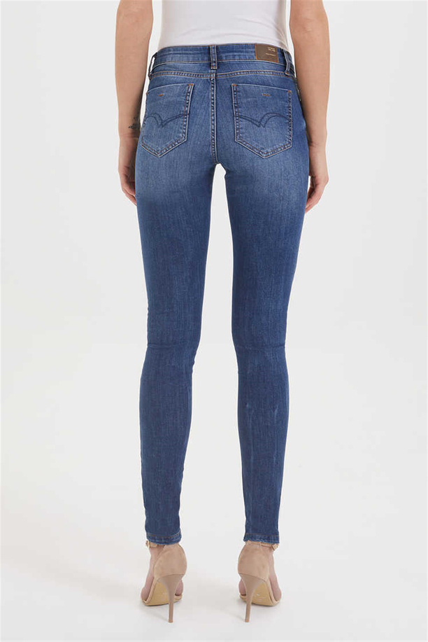 AMY KADIN DENIM SKINNY MIDRISE PANTOLON
