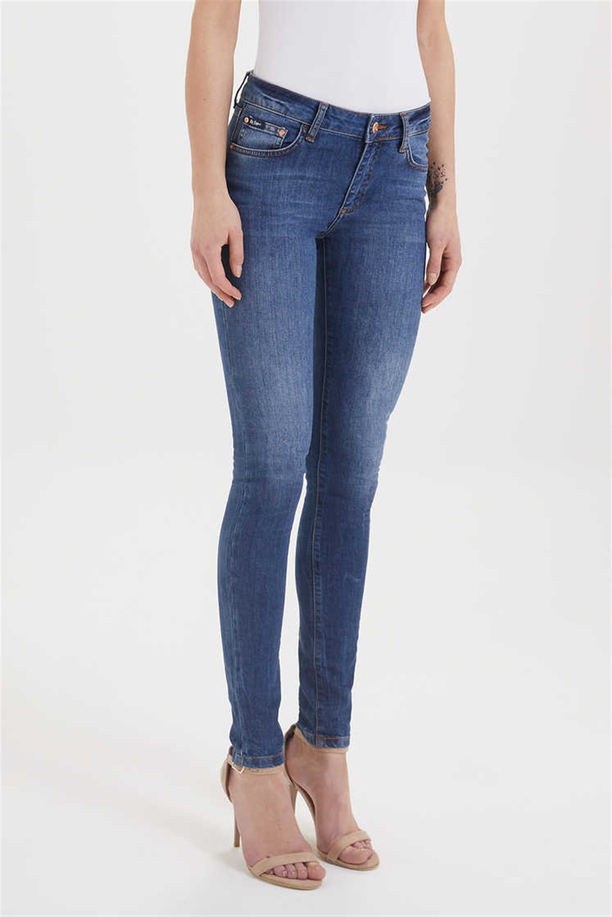AMY KADIN DENIM SKINNY MIDRISE PANTOLON