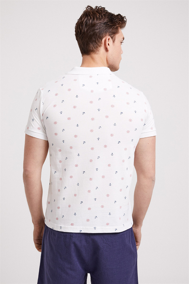 ANCHORS ERKEK BASKILI PİKE POLO YAKA T-SHIRT