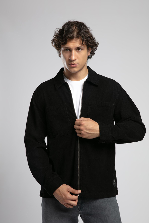 Ander Erkek %100 Pamuk Dokuma Ceket Siyah