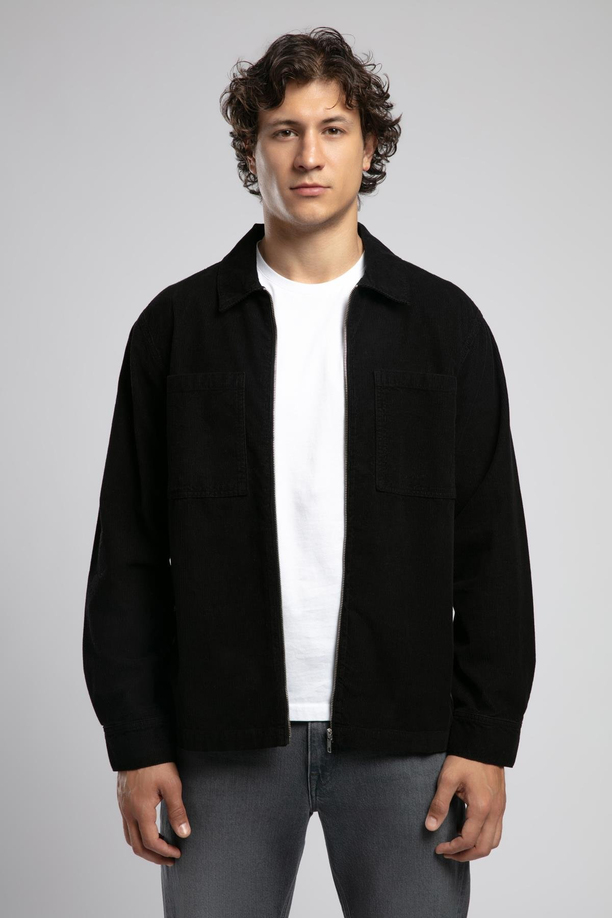 Ander Erkek %100 Pamuk Dokuma Ceket Siyah
