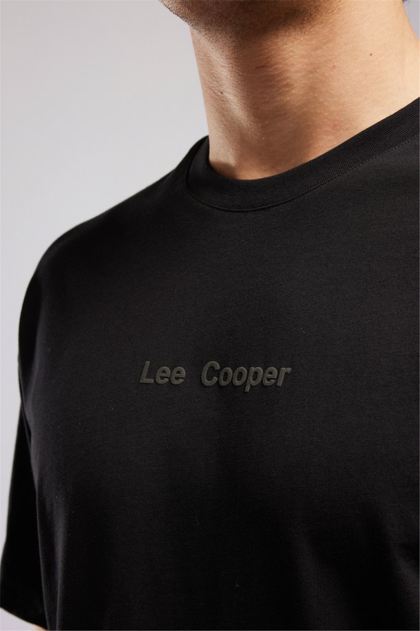 Aylex Erkek Loose %100 Pamuk Baskılı Bisiklet Yaka T-Shirt Siyah