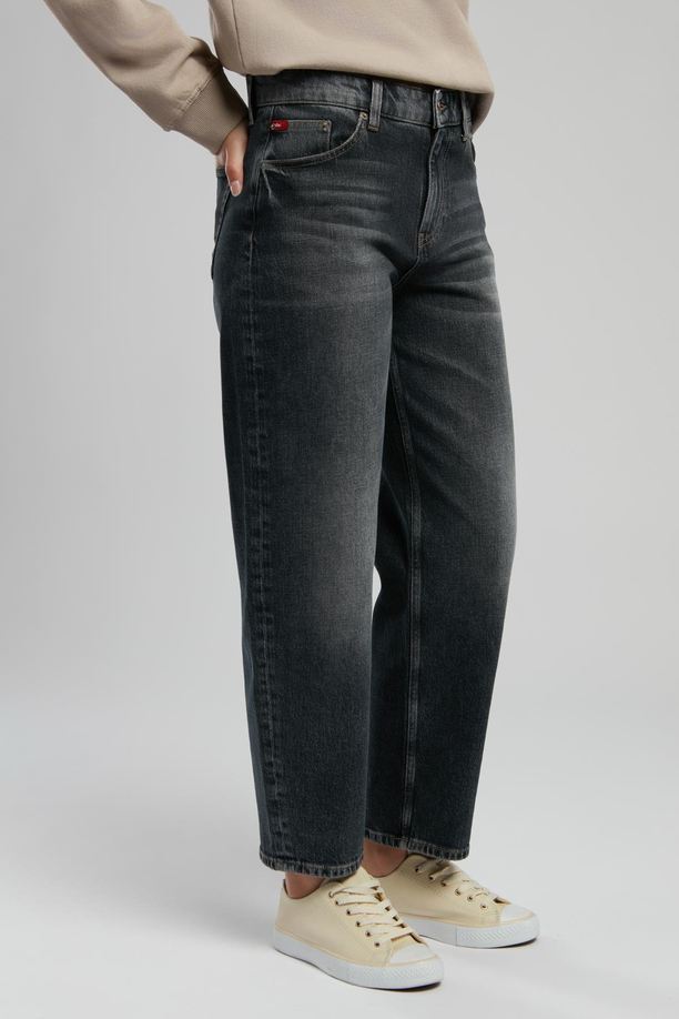 Balloon Yüksek Bel Bol Kesim Daralan Paça Francesca Mbk Kadın Jean Pantolon