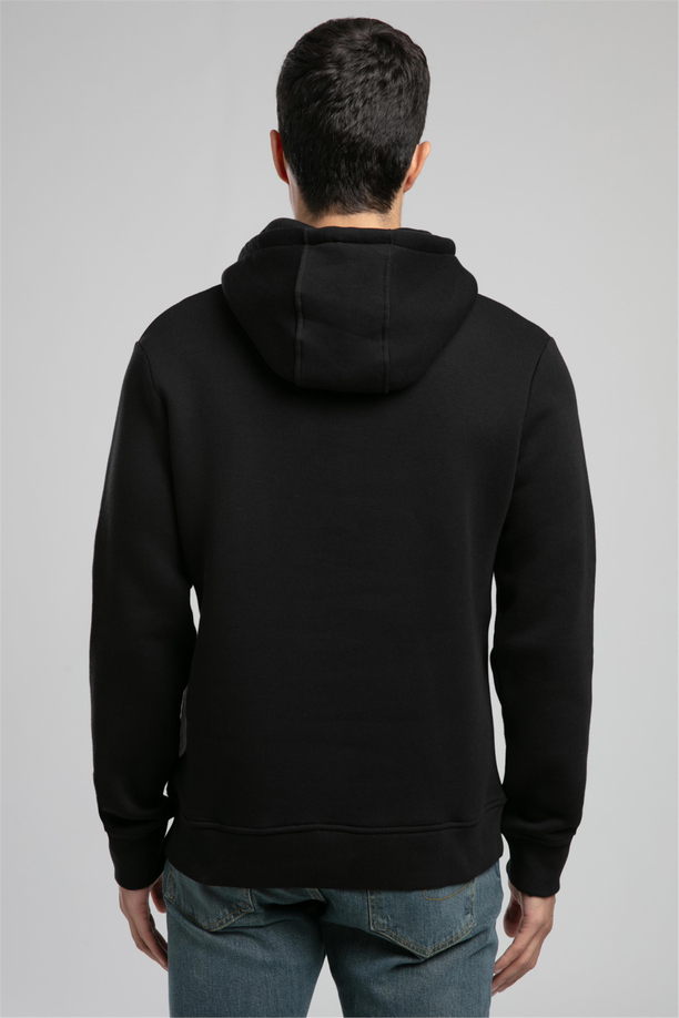 Bartex Erkek Kapüşonlu Sweatshirt Siyah