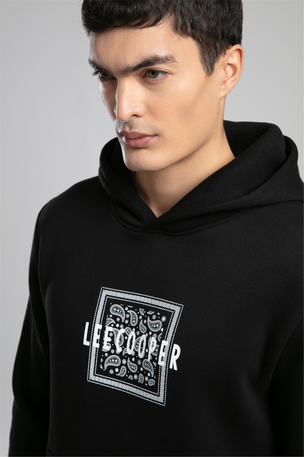 Bartex Erkek Kapüşonlu Sweatshirt Siyah