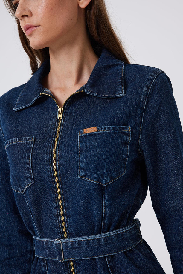 Bella  Kadın Jean Elbise Rosada Blue Mıd