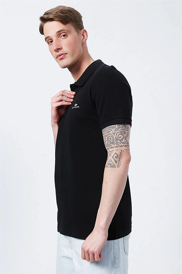 Big Twins Erkek Polo Yaka T-Shirt Siyah
