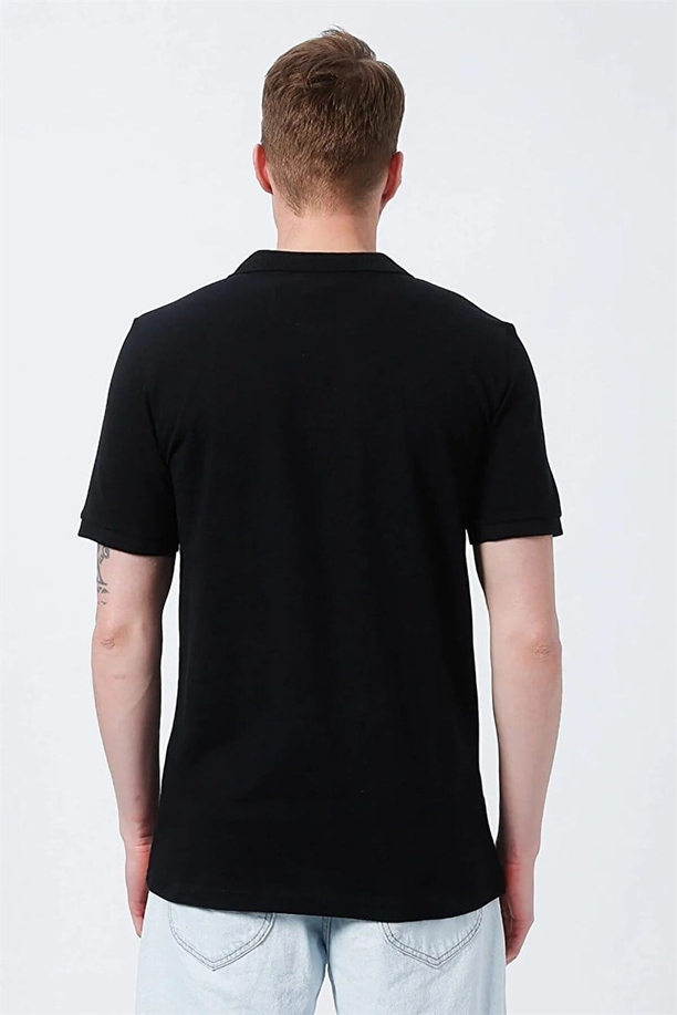 Big Twins Erkek Polo Yaka T-Shirt Siyah